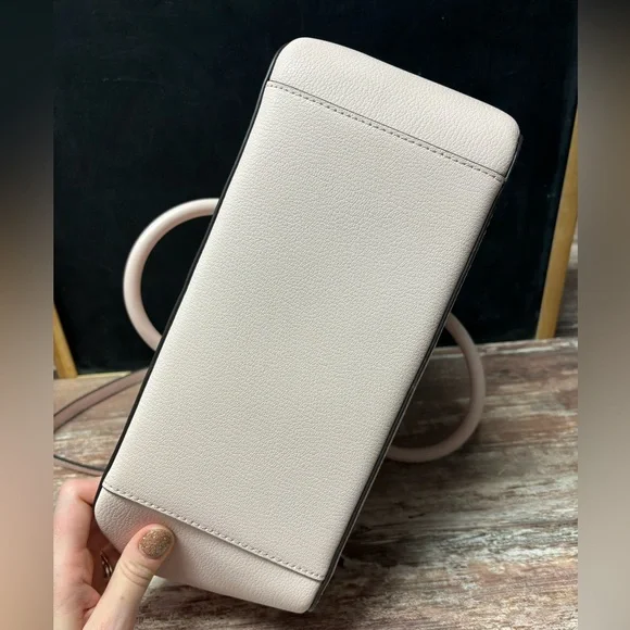 Michael Kors | EUC Charlotte Leather Large Shoulder Bag Purse Satchel, Blush - Picture 8 of 12